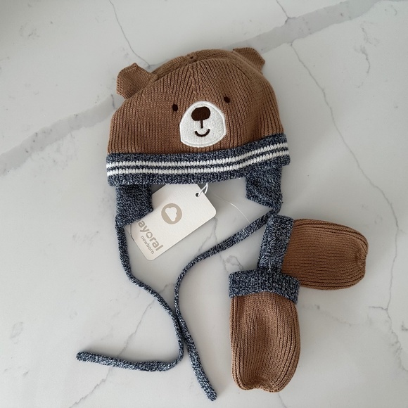 Mayoral Hat & Mittens Set - 6M - Picture 1 of 3